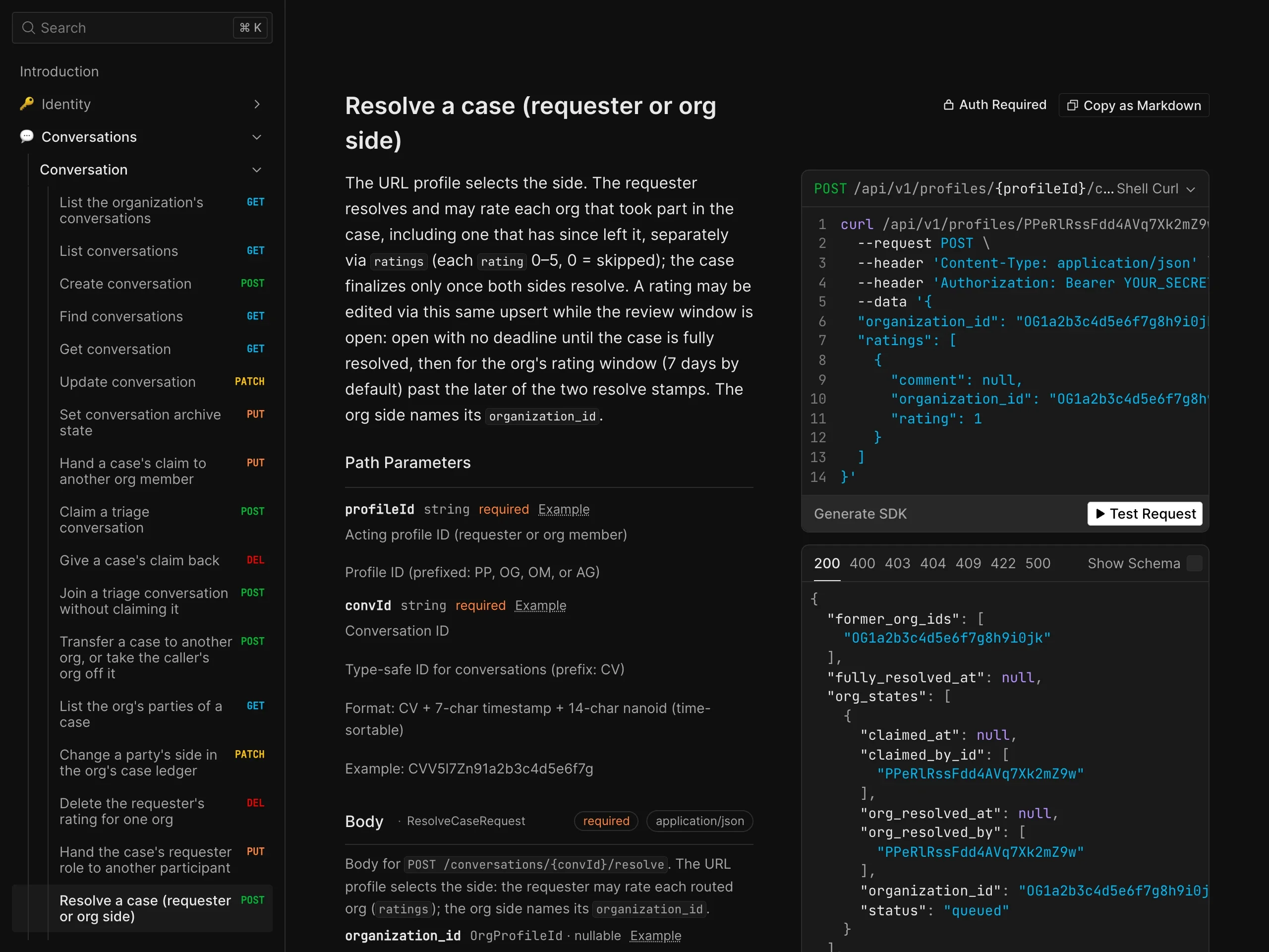 Referência da API