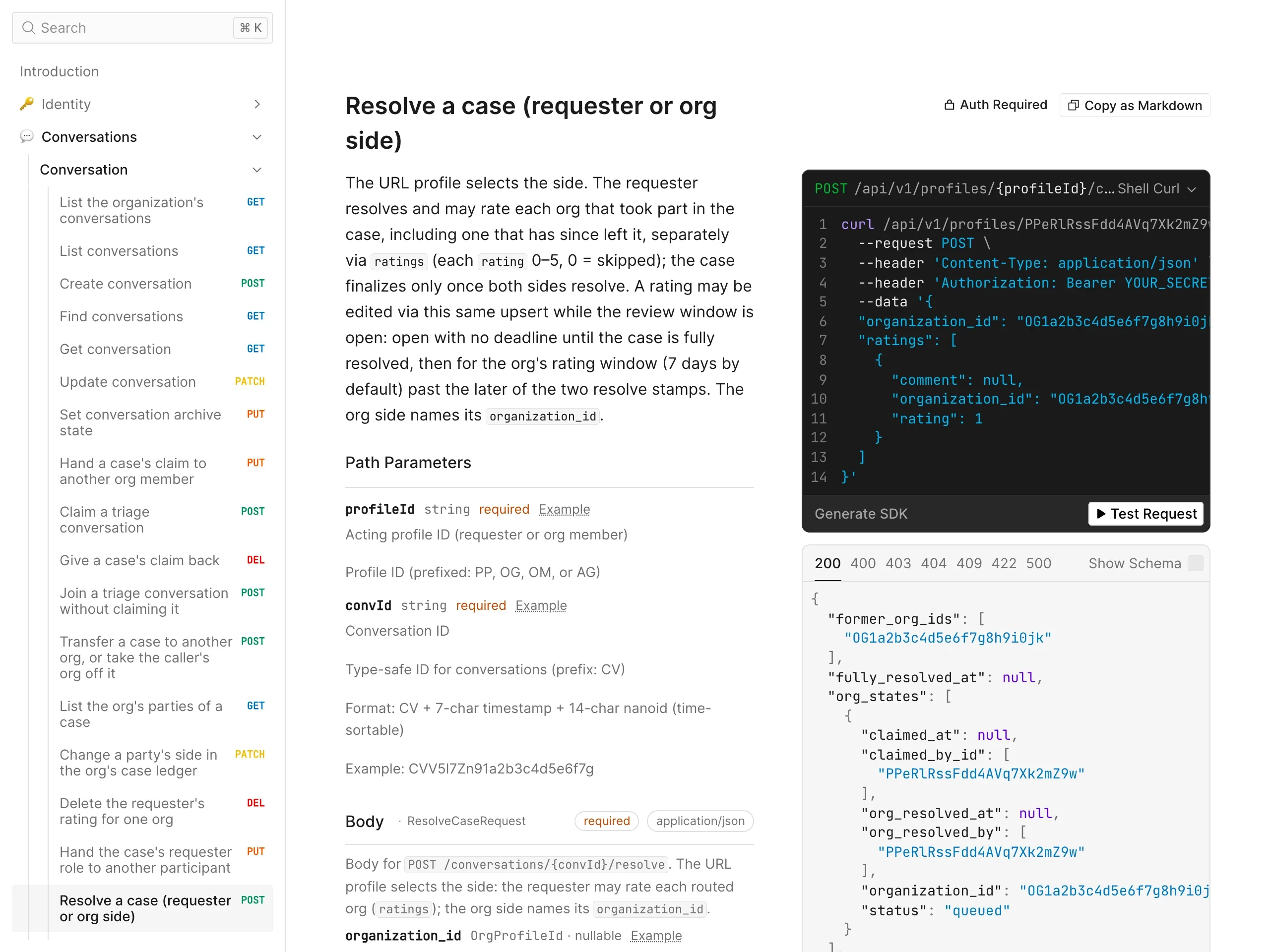 Referência da API